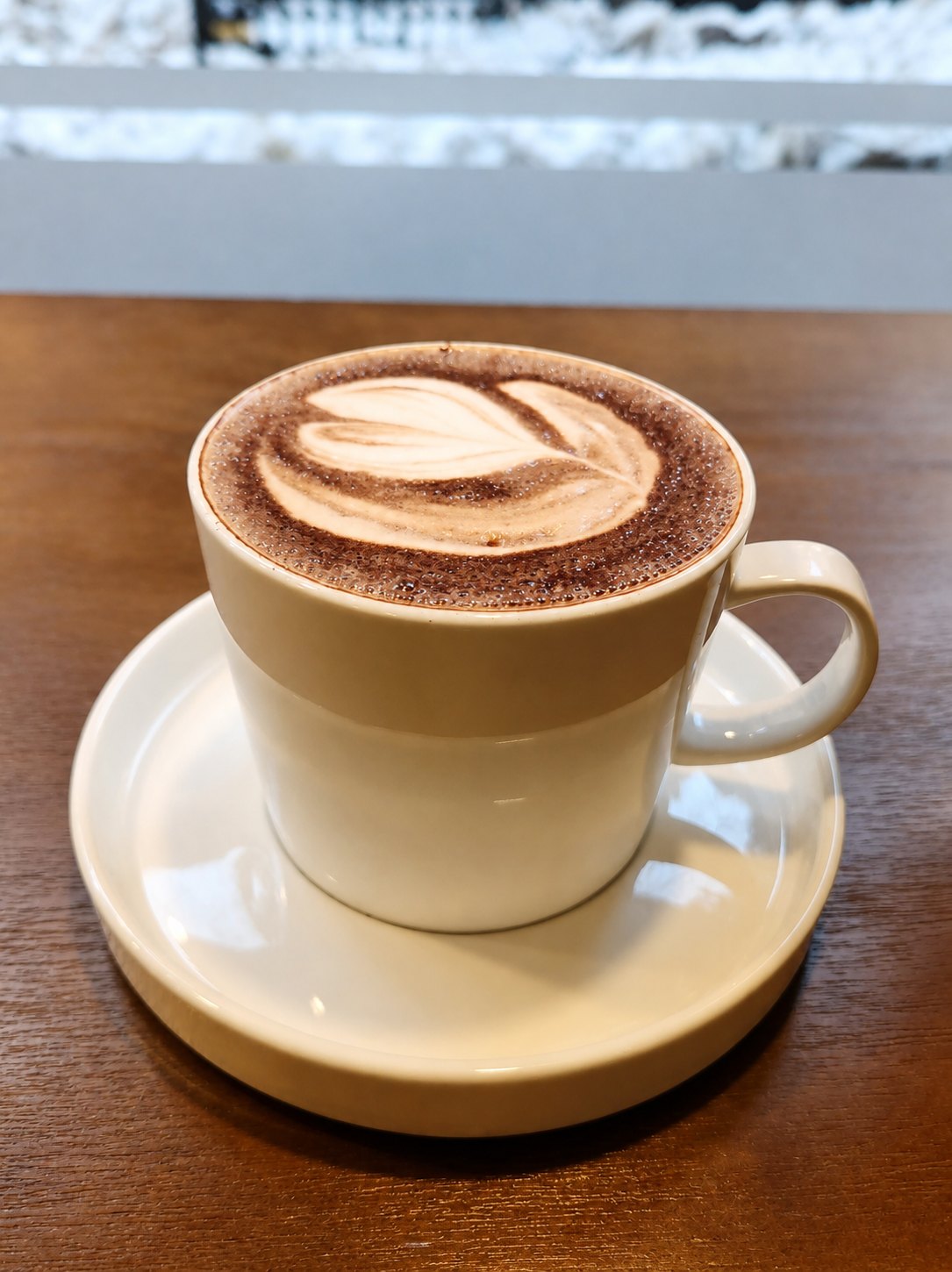 Cappuccino with heart latte art