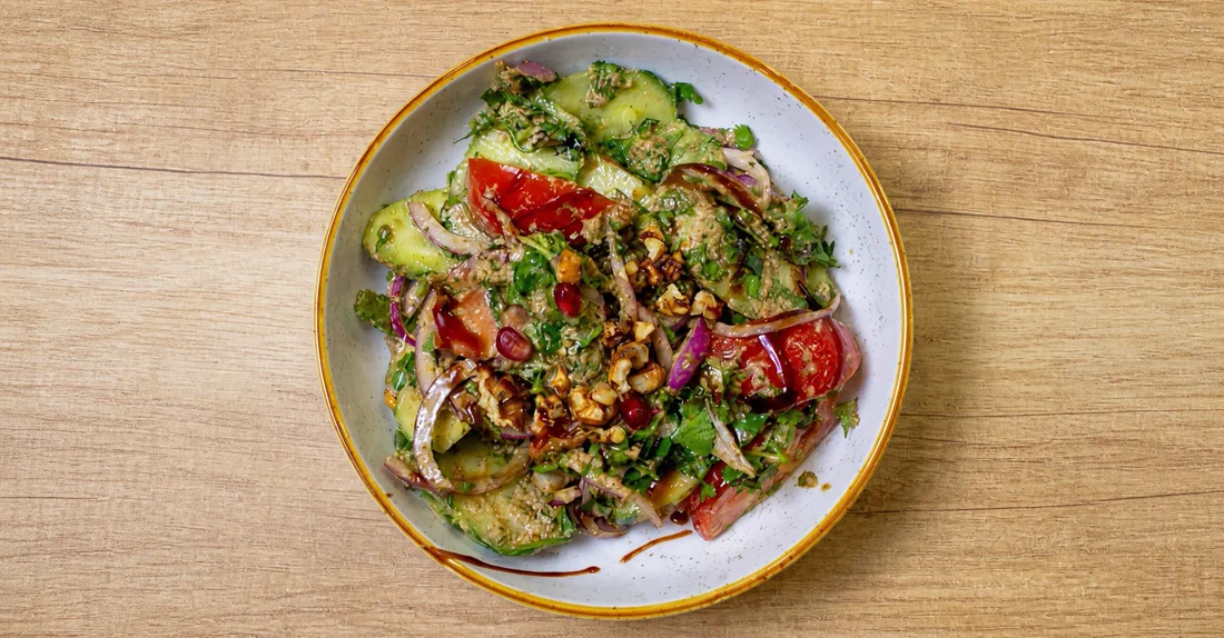 The Georgian salad with walnut dressing