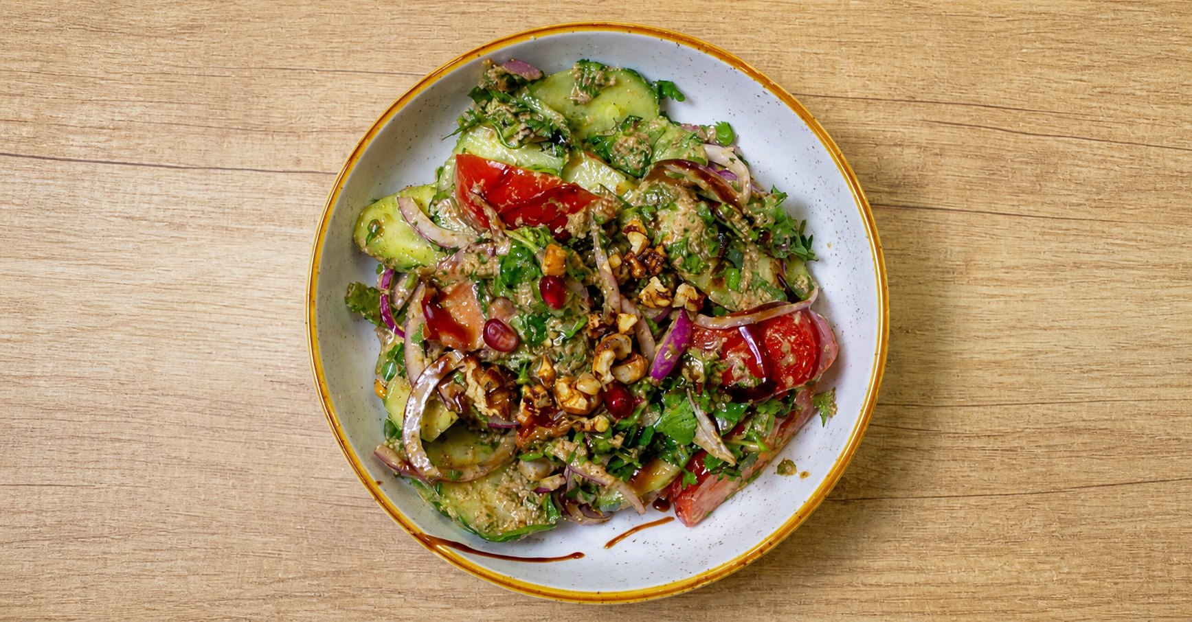 The Georgian salad with walnut dressing