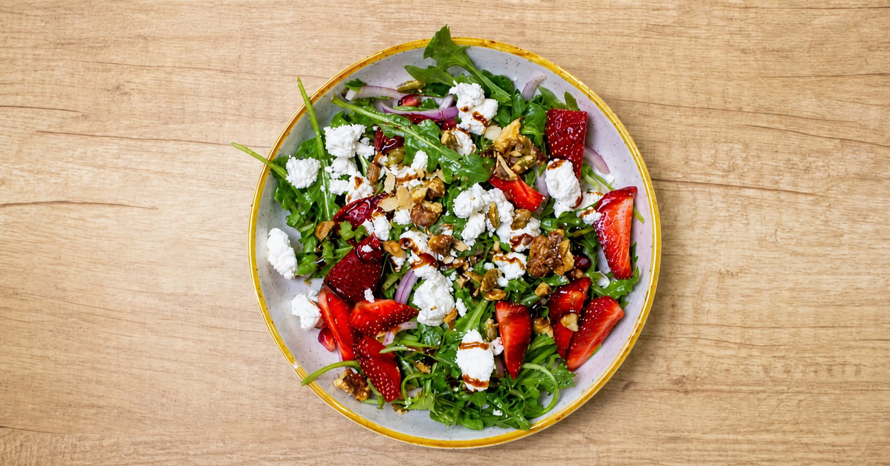 Strawberry and goat cheese salad